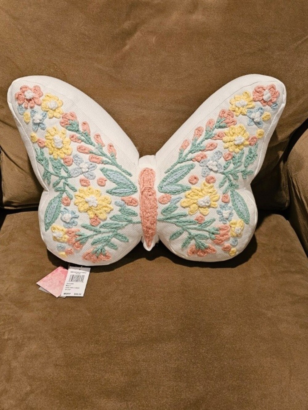 Chelsea & Theodore Home Embroidered Butterfly Pillow 🦋